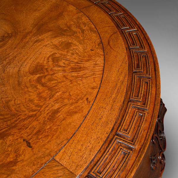 Antique Centre Coffee Table, Chinese, Burr Walnut, Low, Early 20th Century, 1920