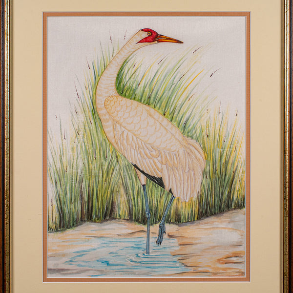 Pair Of Antique Bird Paintings, English, Framed Silk Art, Ornithology, Victorian