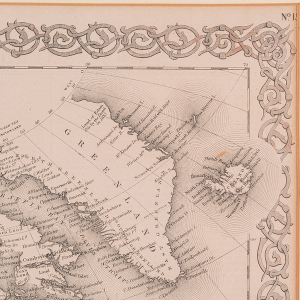 Antique North America Map, USA, Canada, Mexico, Cartography, Colton, Victorian