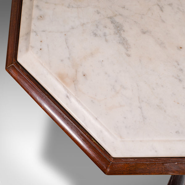 Antique Octagonal Table, English, Marble, Occasional, Centre, Early Victorian