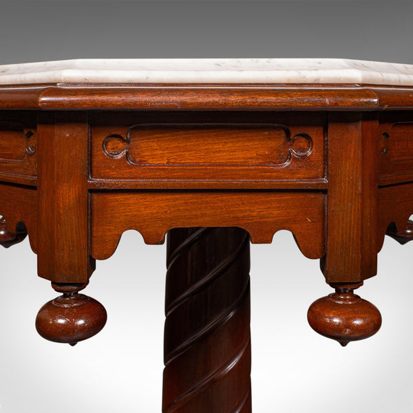 Antique Octagonal Table, English, Marble, Occasional, Centre, Early Victorian