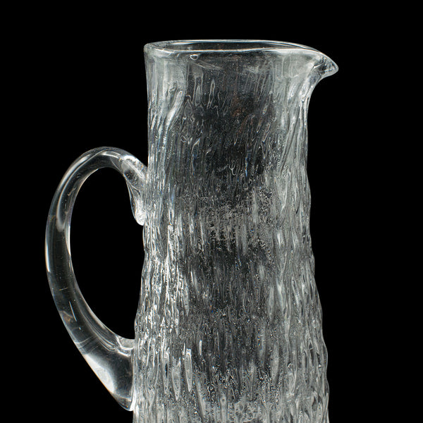 Vintage Lemonade Jug, English, Glass, Drinks Pitcher, Serving Ewer, Mid Century