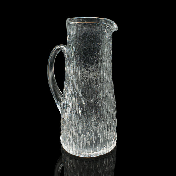 Vintage Lemonade Jug, English, Glass, Drinks Pitcher, Serving Ewer, Mid Century