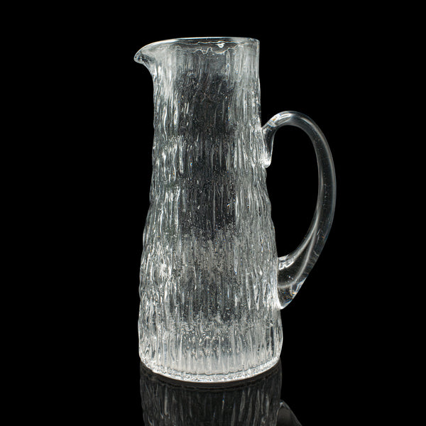 Vintage Lemonade Jug, English, Glass, Drinks Pitcher, Serving Ewer, Mid Century