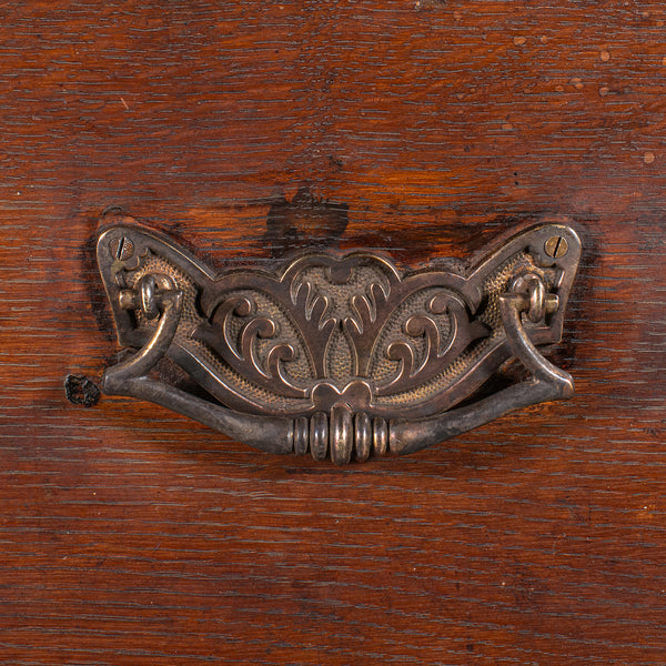 Antique Fitted Silver Chest, English, Oak, Iron Bound, Shipping Trunk, Victorian