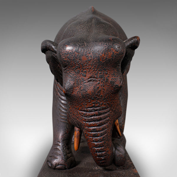 Pair Of Antique Elephant Bookends, English, Book Rest, Home Library, Victorian
