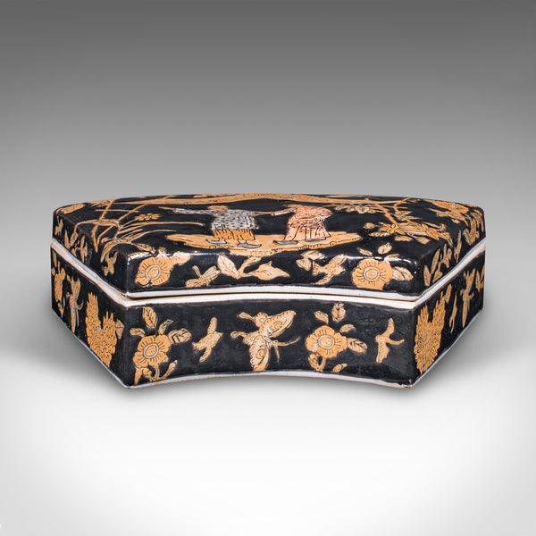 Vintage Soap Dish, Chinese, Ceramic, Lidded Tray, Oriental, Art Deco, Circa 1940