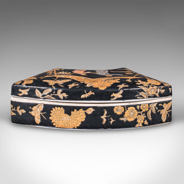 Vintage Soap Dish, Chinese, Ceramic, Lidded Tray, Oriental, Art Deco, Circa 1940