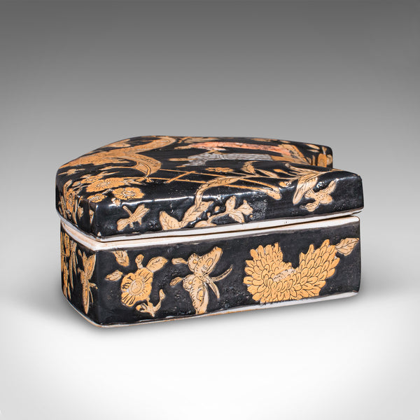 Vintage Soap Dish, Chinese, Ceramic, Lidded Tray, Oriental, Art Deco, Circa 1940