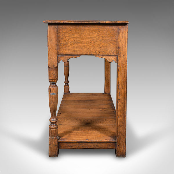 Antique Dresser Base, English Oak Kitchen Sideboard, Georgian Revival, Edwardian
