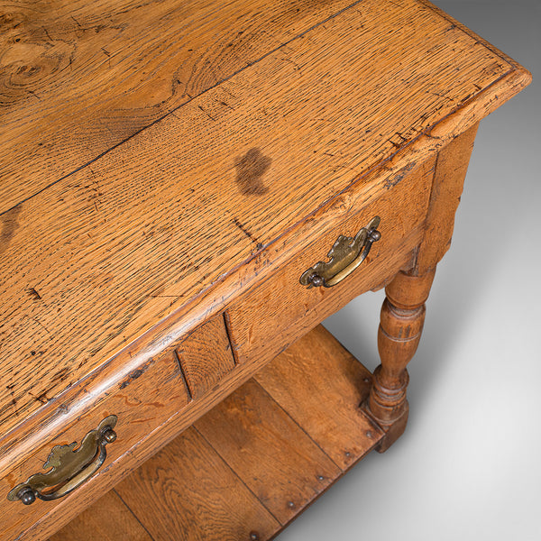 Antique Dresser Base, English Oak Kitchen Sideboard, Georgian Revival, Edwardian