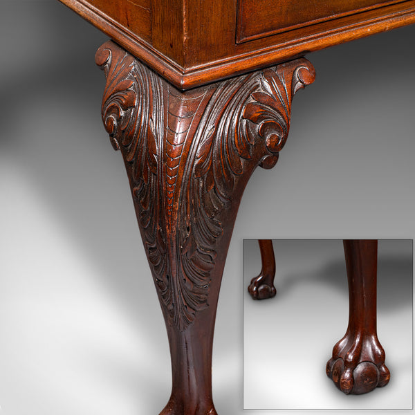 Antique Clerk's Desk, English, Leather, Partner, Home Office, Edwardian, C.1910