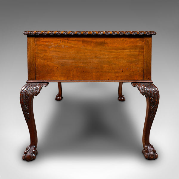 Antique Clerk's Desk, English, Leather, Partner, Home Office, Edwardian, C.1910