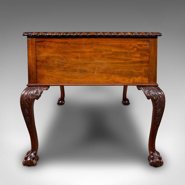 Antique Clerk's Desk, English, Leather, Partner, Home Office, Edwardian, C.1910