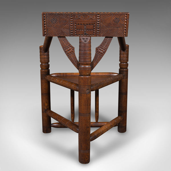 Antique Turner's Chair, English, Beech, Oak, Elbow Seat, Old Saxon, Victorian
