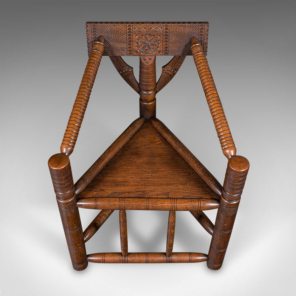 Antique Turner's Chair, English, Beech, Oak, Elbow Seat, Old Saxon, Victorian