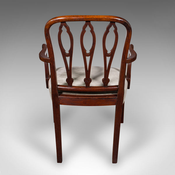 Antique Elbow Chair, English, Velour, Morning Room, Desk Seat, Georgian, C.1790