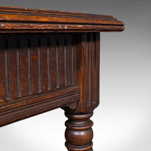 Antique Hall Table, Scottish, Oak, Side, Reception, Gothic Revival, Victorian