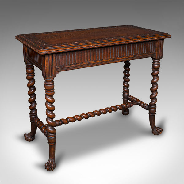 Antique Hall Table, Scottish, Oak, Side, Reception, Gothic Revival, Victorian