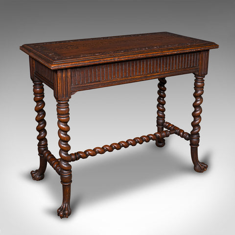 Antique Hall Table, Scottish, Oak, Side, Reception, Gothic Revival, Victorian