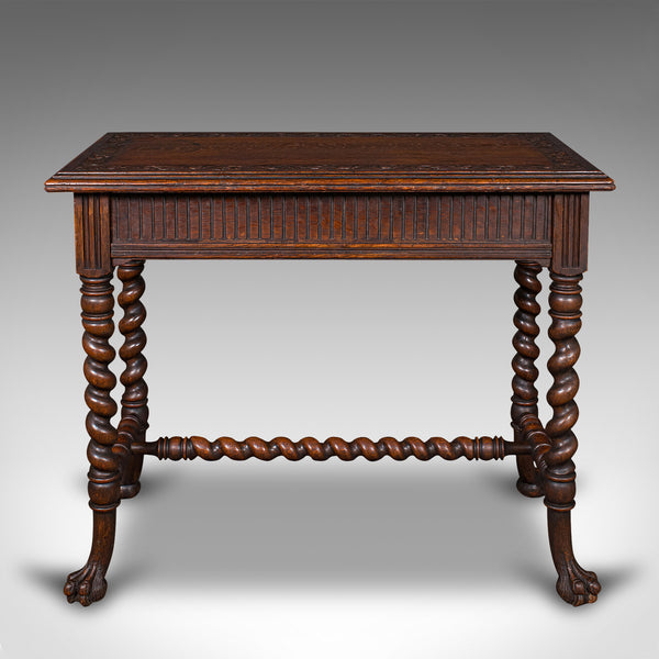 Antique Hall Table, Scottish, Oak, Side, Reception, Gothic Revival, Victorian