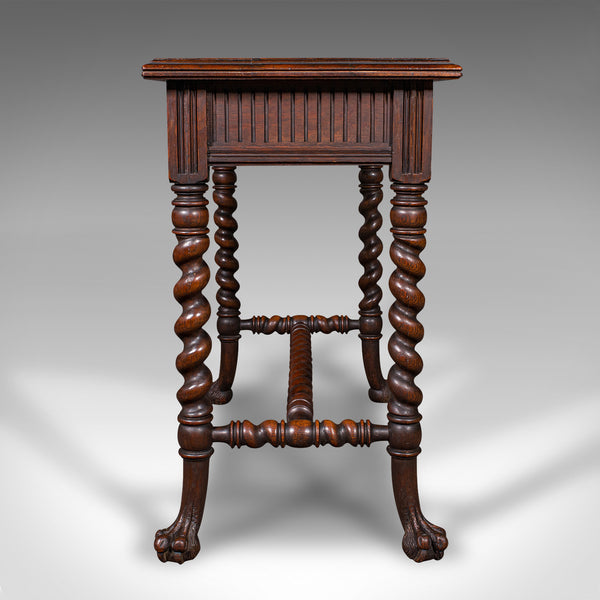 Antique Hall Table, Scottish, Oak, Side, Reception, Gothic Revival, Victorian
