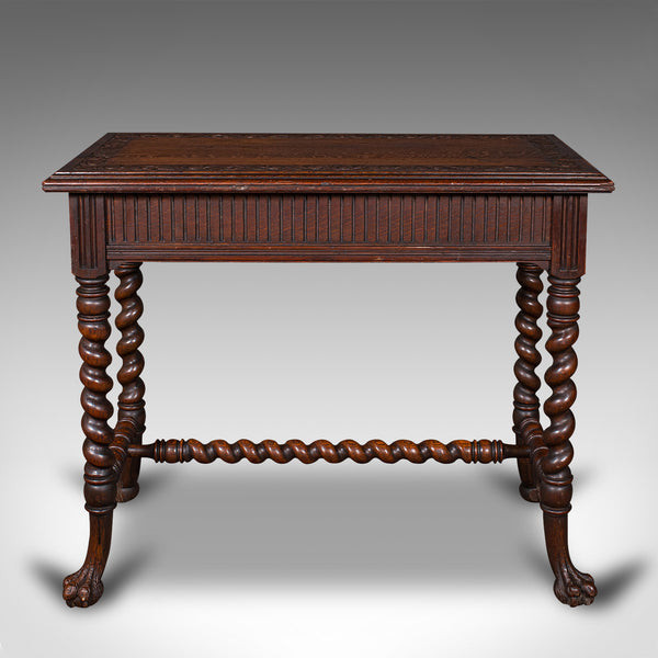 Antique Hall Table, Scottish, Oak, Side, Reception, Gothic Revival, Victorian