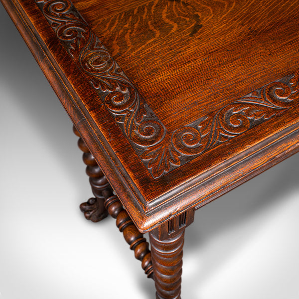 Antique Hall Table, Scottish, Oak, Side, Reception, Gothic Revival, Victorian