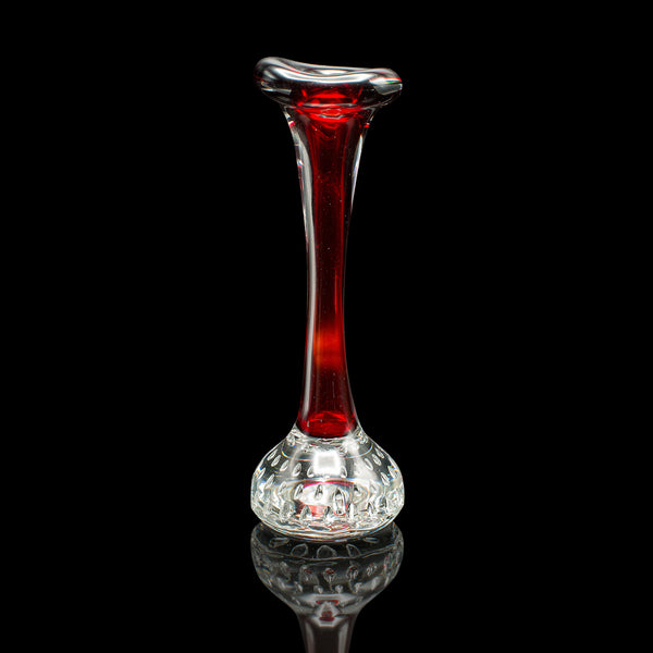 Small Vintage Scandinavian Posy Vase, Danish, Art Glass, Flower Sleeve, C.1970