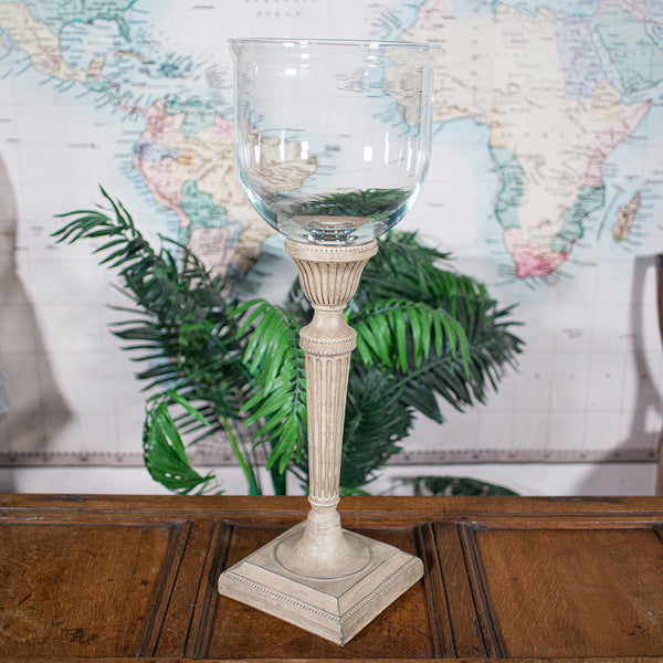 Tall Pair Of Vintage Display Bowls, American, Glass, Jardiniere, Candle Stands