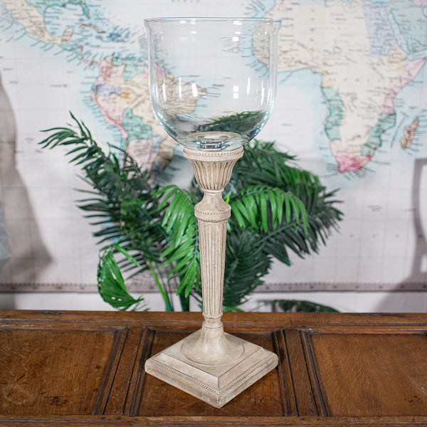 Tall Pair Of Vintage Display Bowls, American, Glass, Jardiniere, Candle Stands