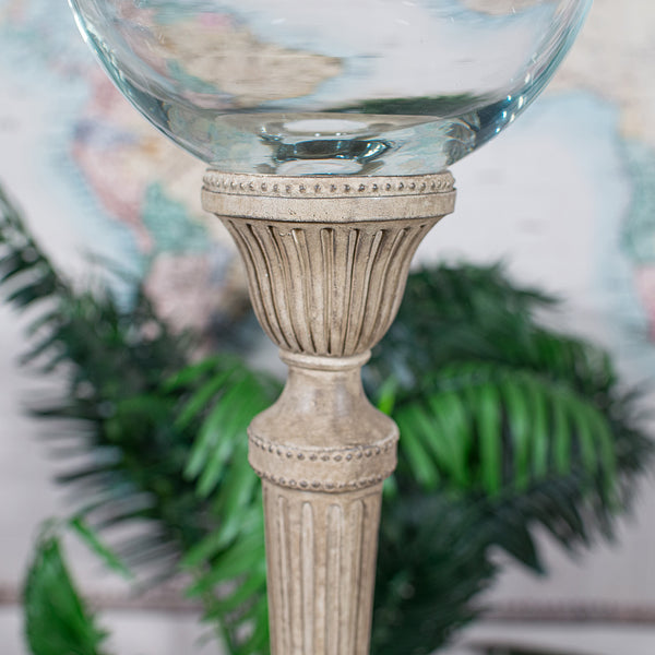 Tall Pair Of Vintage Display Bowls, American, Glass, Jardiniere, Candle Stands