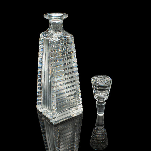 Vintage Aperitif Decanter, French Cut Glass, Spirit Vessel, Liqueur, Mid Century