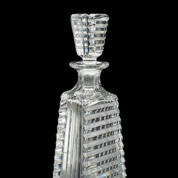 Vintage Aperitif Decanter, French Cut Glass, Spirit Vessel, Liqueur, Mid Century