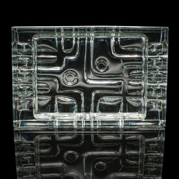 Vintage Cigar Ashtray, Czech, Bohemian Art Glass, Decorative Tray, Circa 1970