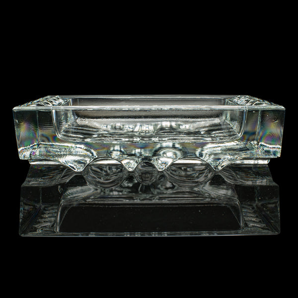 Vintage Cigar Ashtray, Czech, Bohemian Art Glass, Decorative Tray, Circa 1970