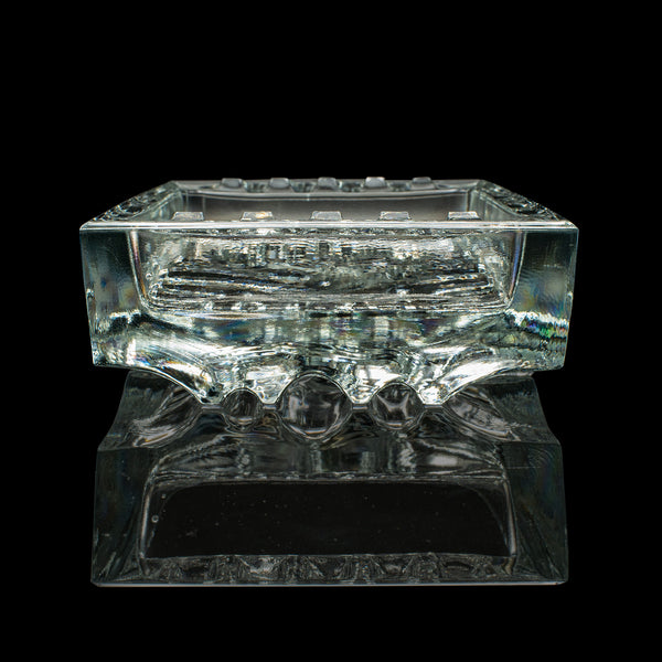 Vintage Cigar Ashtray, Czech, Bohemian Art Glass, Decorative Tray, Circa 1970
