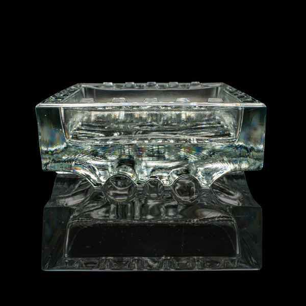 Vintage Cigar Ashtray, Czech, Bohemian Art Glass, Decorative Tray, Circa 1970