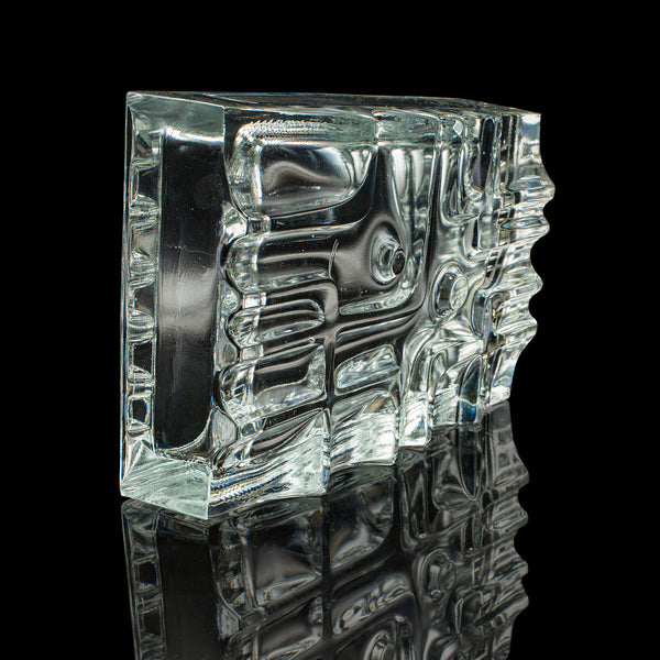 Vintage Cigar Ashtray, Czech, Bohemian Art Glass, Decorative Tray, Circa 1970
