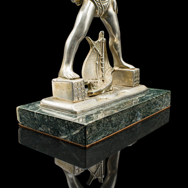 Vintage Colossus of Rhodes Statue, Greek, Ancient Maritime Figure, Art Deco