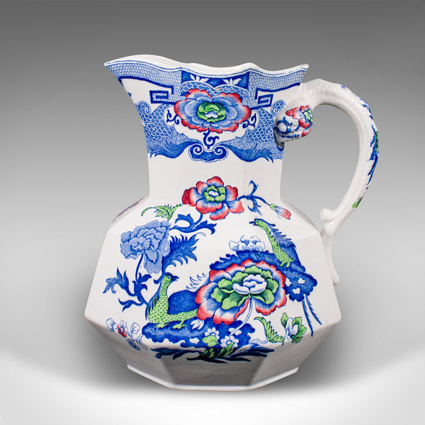 Large Antique Custard Pouring Jug, English, Ceramic Dessert Server, Victorian