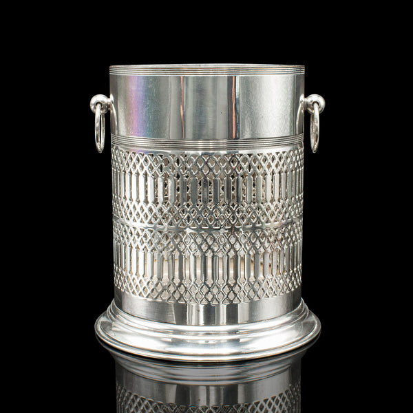 Antique Wine Bottle Cooler, Welsh, Silver Plate, Champagne Magnum Bucket, C.1920