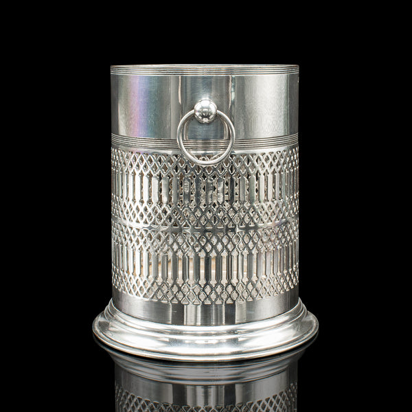 Antique Wine Bottle Cooler, Welsh, Silver Plate, Champagne Magnum Bucket, C.1920
