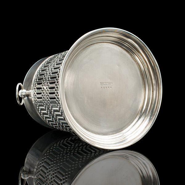 Antique Wine Bottle Cooler, Welsh, Silver Plate, Champagne Magnum Bucket, C.1920