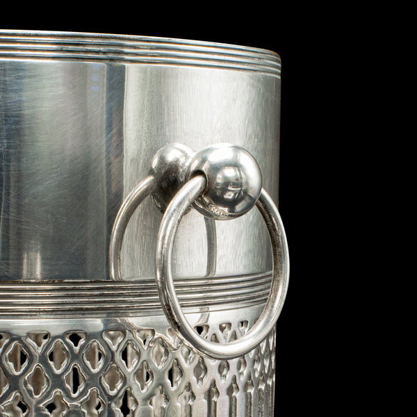 Antique Wine Bottle Cooler, Welsh, Silver Plate, Champagne Magnum Bucket, C.1920