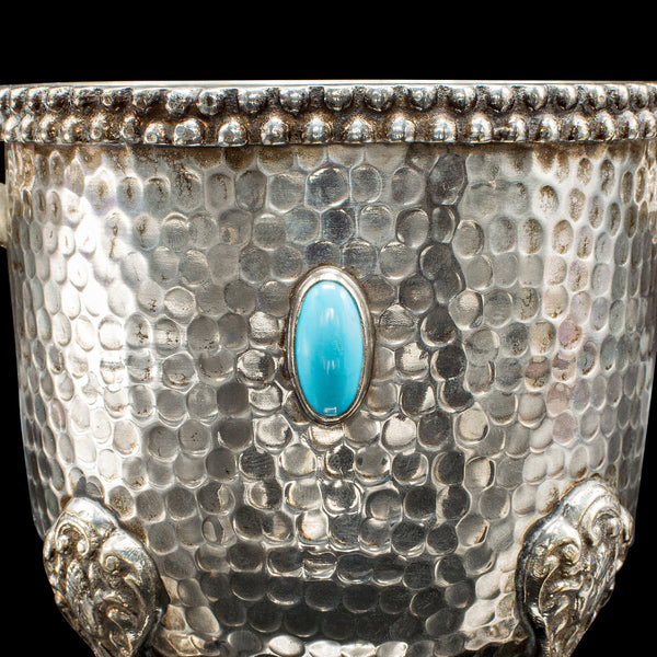 Antique Wine Bottle Cooler, German, Silver Plated, Champagne Magnum Bucket, 1920