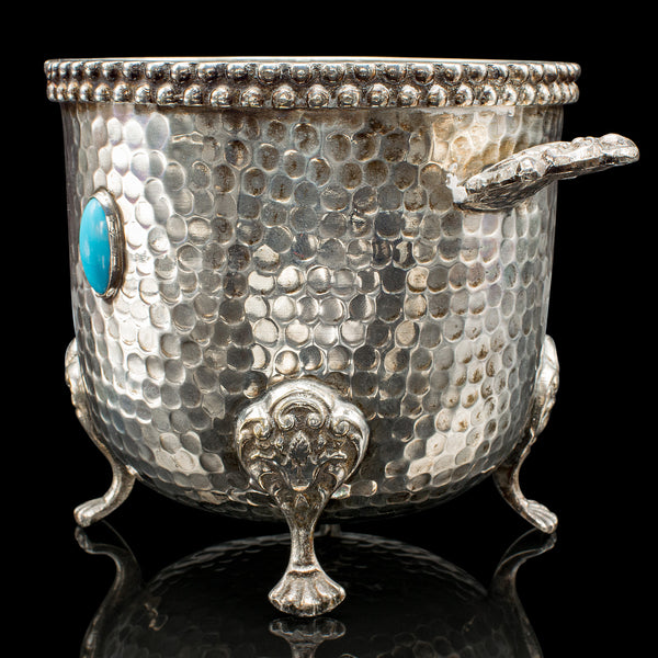 Antique Wine Bottle Cooler, German, Silver Plated, Champagne Magnum Bucket, 1920
