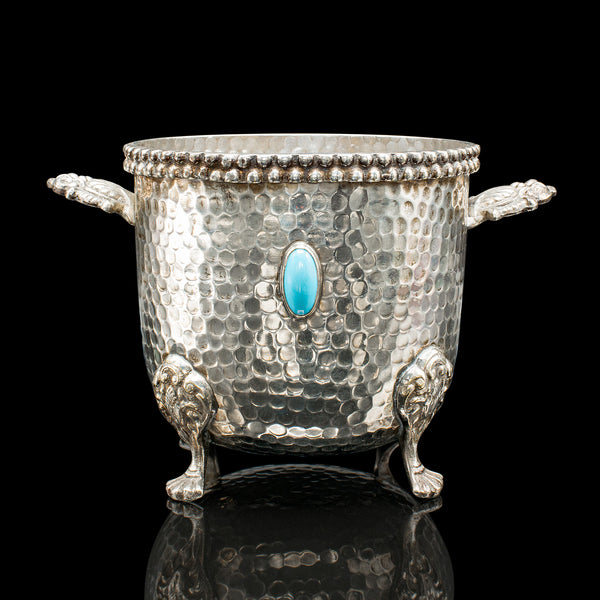 Antique Wine Bottle Cooler, German, Silver Plated, Champagne Magnum Bucket, 1920