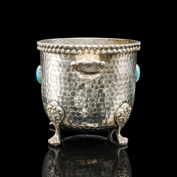 Antique Wine Bottle Cooler, German, Silver Plated, Champagne Magnum Bucket, 1920