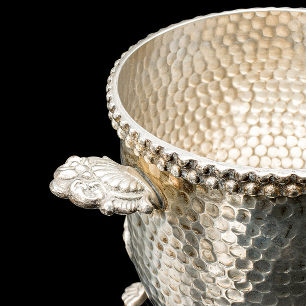 Antique Wine Bottle Cooler, German, Silver Plated, Champagne Magnum Bucket, 1920